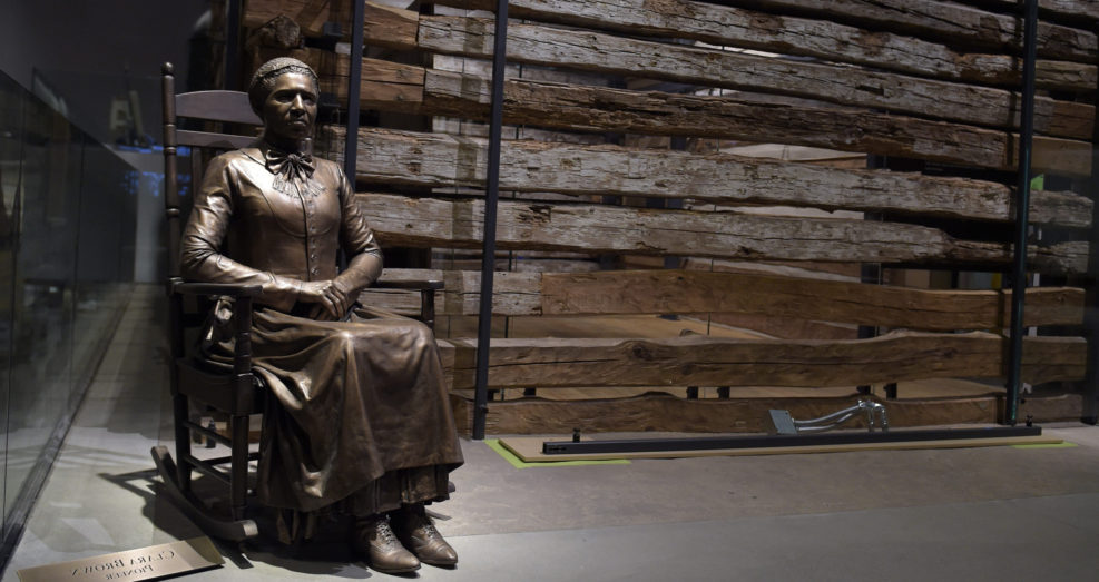 A statue of pioneer Clara Brown, who was born a slave in Virginia around 1800, is on display at the National Museum of African American History and Culture in Washington, Wednesday, Sept. 14, 2016. Brown travelled to Colorado, after she was freed when her slaveowner died in 1856, where she established a successful laundry business. (AP Photo/Susan Walsh)